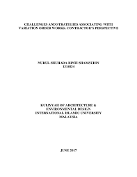 In the pwd203a form of contract (2007), it is stipulated that the period for. Pdf Challenges And Strategies Associating With Variation Order Works Contractor S Perspective Shuhada Shamsudin Academia Edu