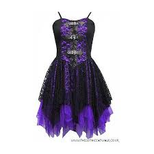 Purple Black Lace Gothic Dress With Buckles Lace Dress Black Cocktail Dress Lace Gothic Dress