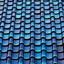 Blue roof tiles background texture in regular rows.seamless pattern. Blue Tiled Roof Blue Roof Roof Tiles Blue Tiles