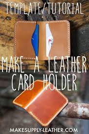 You'll want to decide how many strings you want hanging on your christmas card holder and drill holes in each spot as well as two holes for a ribbon to hang the piece. Make A Folded Leather Card Holder Free Template Build Along Video Tutorial Makesupply Diy Leather Card Holder Card Holder Leather Leather Card Holder Pattern