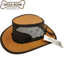 Drizabone Leather Cooler Jackaroo Hat Vent Squashy Travel Outback Wide Brim