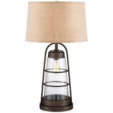 Handpicked local products · earn rewards & discounts Industrial Lantern Table Lamp With Night Light 2v218 Lamps Plus