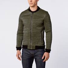 Coated Quilted Sports Jacket Green Xl Ron Tomson