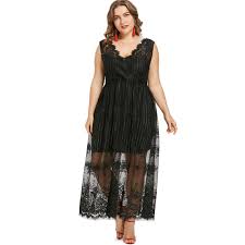 Dresslily Plus Size Sleeveless Maxi Lace Dress At Amazon