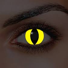 Yellow colored contact lenses designed to look like cat eyes. Buy I Glow Yellow Cat Eye Contacts Online Glows Under Uv Light