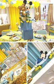 Yellow And Blue Mickey Mouse Baby Shower Party Baby Shower Ideas 4u