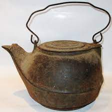 Cast Iron Teapot 8 Large Coffee Tea Kettle Vintage Antique Camping Cookware Tea Pots Vintage Tea Kettle Cast Iron Tea Pot