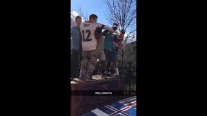 Bills Fans Body Slam Themselves Onto Table Angle 2 Youtube