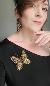 Beaded Butterfly Wings Earrings
