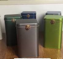 Custom Rectangle Metal Tea Tin Boxes Food Grade for Coffee/Tea Packaging  with Lock Customizable Metal Cans