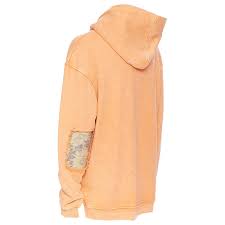 New Alchemist Orange Washed Cotton Tweed Embroidered Hood Patchwork Hoodie L For Sale At 1stdibs