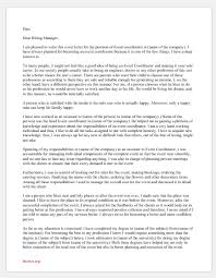 An event planner cover letter designs any example of the document for an event planner has a precise design per the requirements of the company or the general rules of business correspondence. Cover Letter For The Position Of Event Coordinator Document Hub