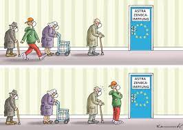 «wenn ich dran bin, lass wenn menschen unter 60 sich für astrazeneca entscheiden, sollen diese impfungen grundsätzlich in. Eu Impfvorrang By Marian Kamensky Politics Cartoon Toonpool