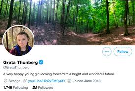Greta Thunberg Turns Tables On Trump And Quotes His Mockery In New Twitter Bio Environment The Guardian Us president donald trump on thursday slammed time magazine's naming of greta thunberg as 2019 person of the year, saying the swedish teen climate activist should chill and go see a movie.