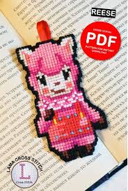 Animal Crossing Cross Stitch Pattern And Tutorial For Plastic Canvas Pendant Reese Embroidery Cross Stitch Patterns Stitch Patterns Cross Stitch