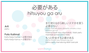 わたしはここで 社長をお待ちいたします saya menunggu direktur di sini 本をおもちいたしますか. Pola Kalimat å¿…è¦ãŒã‚ã‚‹ Hitsuyou Ga Aru Tata Bahasa Jepang N4
