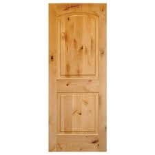 Krosswood Doors 30 In X 80 In Rustic Knotty Alder 2 Panel Top Rail Arch Solid Core Wood Right Hand Single Prehung Interior Door Ae 1213080rh The Home Depot Pine Interior Doors Prehung Interior