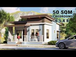 You can sense how everything feels cohesive and put together. Small House Design 50sqm 2 Bedrooms Youtube Small House Design Exterior Bungalow House Design 2 Bedroom House Design