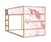 Fantastic Images Unicorn Mobelsticker Sticker Fur Kura By Ikea Im204 T In 2020 Ikea Bed Ikea Bed Hack Kid Beds