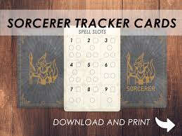 DnD Sorcerer Spell Slot Tracker Card / Descargar e imprimir / - Etsy España