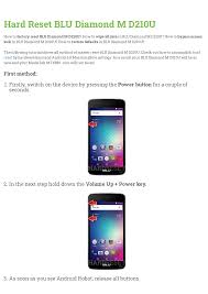 Hard Reset BLU Diamond M D210U ...