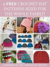 9 Crochet Hat Patterns For The Whole Family The Unraveled Mitten Crochet Hat Pattern Crochet Hats Crochet Hats Free Pattern