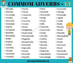 Adverbs List List Of 95 Important Adverbs With Ly English Study Online English Vocabulary Words Adverbs English Words
