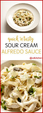 Quick N Tasty Sour Cream Alfredo Sauce Sour Cream And Butter Are Melted Together With Parme Home Made Alfredo Sauce White Sauce Recipes Heavy Cream Recipes