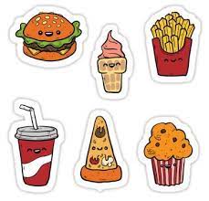 Fast Food Stickers For Journals Planners Scrapbooking Sticker By Sandityche In 2021 Cute Stickers Food Stickers Scrapbook Stickers