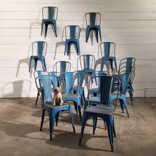 Set Of 20 French Vintage Steel Industrial Tolix A Chairs In Original Blue Paint Chair French Vintage Wholesale Furniture