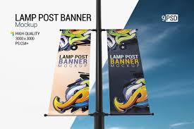Download Lamp Post Banner Mockup By Pixelica21 Thehungryjpeg Com Yellowimages Mockups