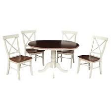 Shop online for wide range of dining sets from top brands on snapdeal. 5pc 36 Dining Set Roundextendable Dining Table Wood Antiqued Almond Espresso International Concepts Target