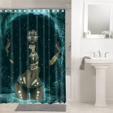 Afrocentric Afro Hair African Women 1447 Shower Curtain Waterproof Bathroom Decor Punggah African Shower Curtain Afrocentric Decor Girls Shower Curtain
