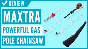 It has an extender pole that reaches a maximum length of 11.4 feet. Maxtra Pole Saw Powerful Gas Pole Chainsaw 42 7cc 2 Cycle Review Youtube