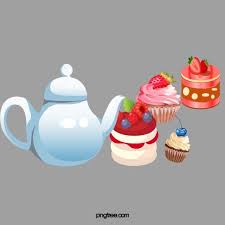 رسم إبريق الشاي والكعك صور المتجهات مع المواد Png Tea Cakes Tea Pots Tea