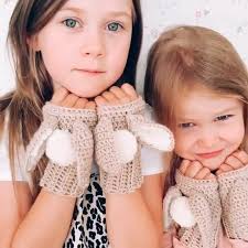 Bunny Wrist Warmers CROCHET PATTERN Fingerless Gloves, Rabbit Mitts with  Floppy Ears and Pom-Pom Tail (toddler, kids, women sizes) I Lola