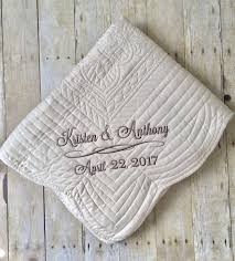 This throw pillow weaves into the home decor, forming an aesthetic masterpiece. Private Listing For Jennie Embroidered Wedding Blanket Embroidered Blanket Monogrammed Blankets