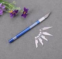 1 Set Metal Handle Scalpel Carving Knife Tool 5 Blade Wood Sculpture  Engraving Cutter Craft Pen DIY Stationery Art Sharp Utility