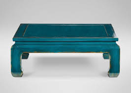 Qr code link to this post. Teal Chinoiserie Square Coffee Table