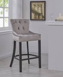 Grey Velvet Upholstered Buttoned Curved Back Breakfast Bar Stool Silver Black Home Furniture Diy Fur Breakfast Bar Chairs Bar Stools Breakfast Bar Stools