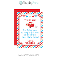 Create your own printable & online birthday thank you notes. Vintage Airplane Birthday Thank You Cards