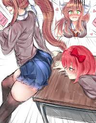 Rule34 - If it exists, there is porn of it  monika, monika (doki doki  literature club), sayori (doki doki literature club)  3668933