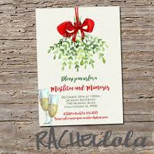 Christmas Mistletoe And Mimosas Invitation Printable Party Invitations Work Holiday Party Breakfast Party