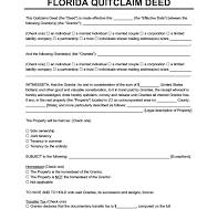 Free Florida Quitclaim Deed Form | PDF & Word