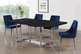 Gray and silver odelia outdoor modern aluminum dining. Meridian Furniture Elle Dining Table Karina Navy Velvet Chairs Set 7pcs Modern 738 T 784navy C Set 7