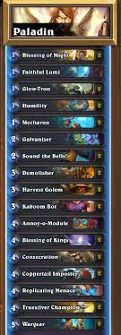 Druid and hunter expansions goblins vs gnomes the grand tournament whispers of the old gods mean streets of gadgetzan journey to un'goro I Feel Like My Magnetic Paladin Deck Needs More Options For Removal Control Any Recommendations Hearthstone