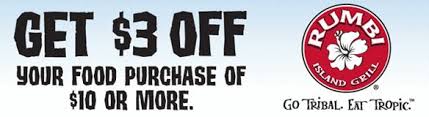 Rumbi Island Grill Coupon 3 Off A 10 Purchase Coupons 4 Utah