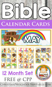 Bible Calendar Printables Christian Preschool Printables