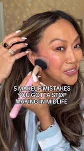 1. Over-powdering your face., Powder can settle into fine lines and make  your skin look dry or cakey. Instead, go for a soft, radiant finish with a  setting spray or a touch of luminous balm to bring ...