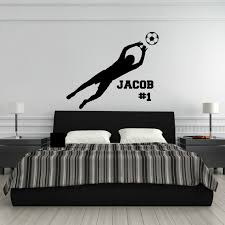 Personalized Soccer Decal For Boys Boys Soccer Decor Boys Soccer Room Vinyl Wall Decal Soccer Silhouette Wall Decal Soccer Goalie Decal Soccer Room Boys Soccer Room Personalized Soccer
